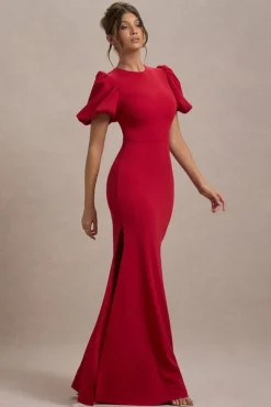 Love Letters | Red Puff-Sleeve Maxi Dress