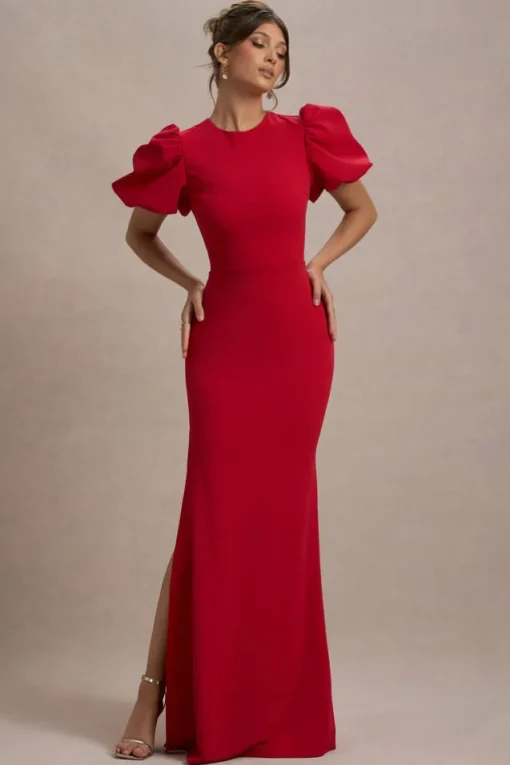 Love Letters | Red Puff-Sleeve Maxi Dress