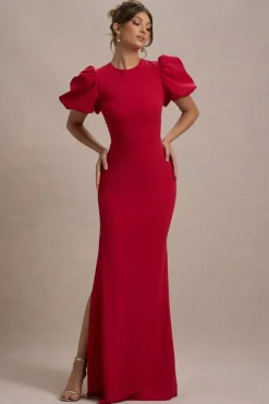 Love Letters | Red Puff-Sleeve Maxi Dress