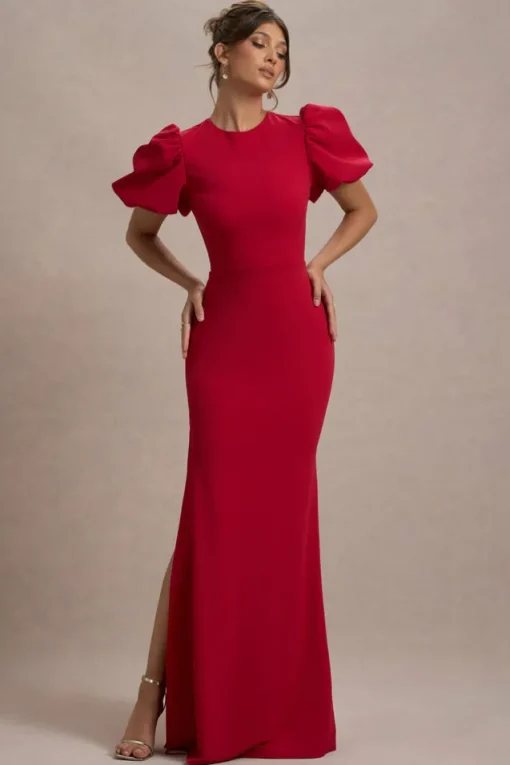 Love Letters | Red Puff-Sleeve Maxi Dress