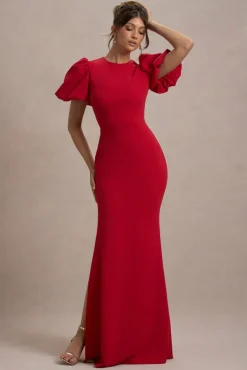 Love Letters | Red Puff-Sleeve Maxi Dress