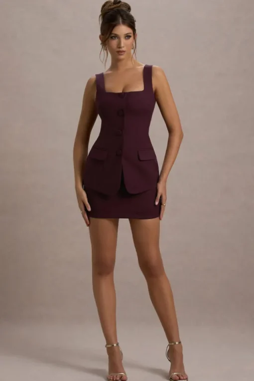 Maci | Port Tailored Square-Neck Mini Dress