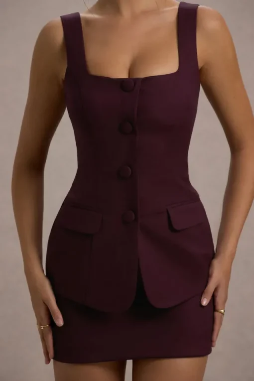 Maci | Port Tailored Square-Neck Mini Dress