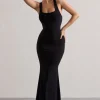 Mahina | Black Square-Neck Maxi Dress