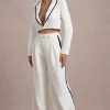 Marcie | White Tailored Cropped Blazer