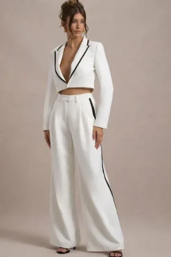 Marcie | White Tailored Cropped Blazer