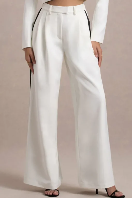 Marcie | White Tailored Cropped Blazer