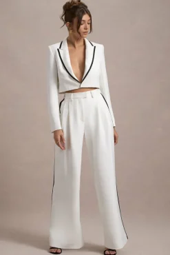 Marcie | White Tailored Cropped Blazer