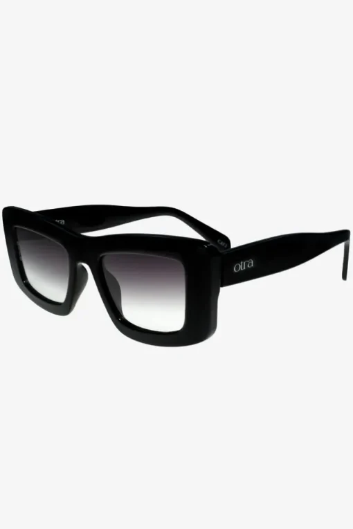 Marsha | Otra Black Thick Cat Eye Sunglasses