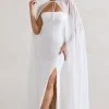 Mythical | White Chiffon Floor-Length Cape