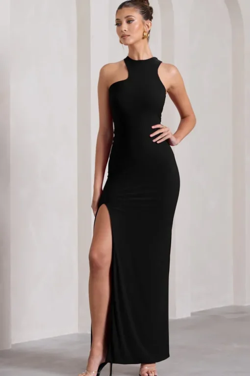 Nalani | Black Sleeveless Cut-Out Split Maxi Dress