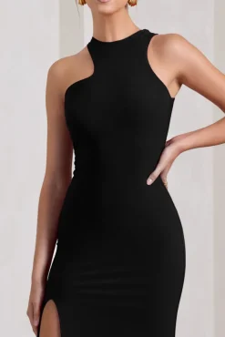 Nalani | Black Sleeveless Cut-Out Split Maxi Dress