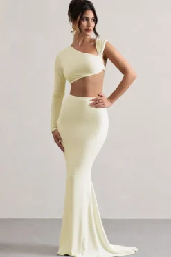 Neomie | Cream Fishtail Maxi Skirt