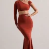 Neomie | Terracotta Fishtail Maxi Skirt