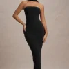 Nobu | Black Bandeau Maxi Dress With Halter-Collar
