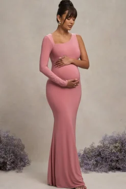 Oh Baby | Blush Maternity One Shoulder Bodycon Maxi Dress