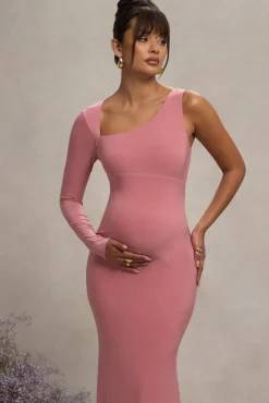 Oh Baby | Blush Maternity One Shoulder Bodycon Maxi Dress