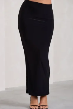 Onna | Black Bodycon Pencil Maxi Skirt