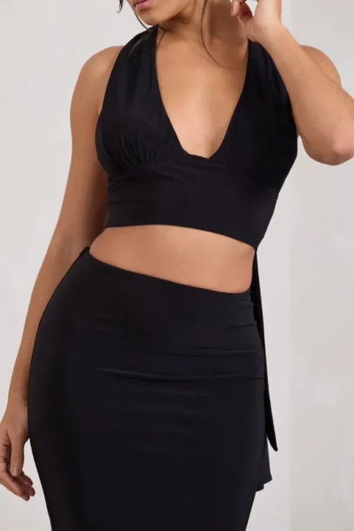 Onna | Black Bodycon Pencil Maxi Skirt