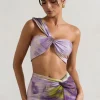 Open Heart | Lilac Print Knot One Shoulder Bralette