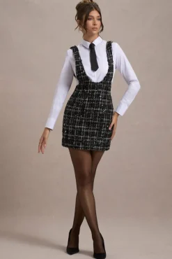 Oxford | Black Boucle Sleeveless Pinafore