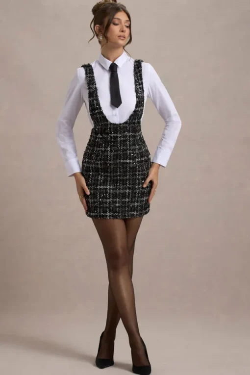 Oxford | Black Boucle Sleeveless Pinafore