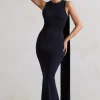 Patty | Navy High-Neck Sleeveless Maxi Dress