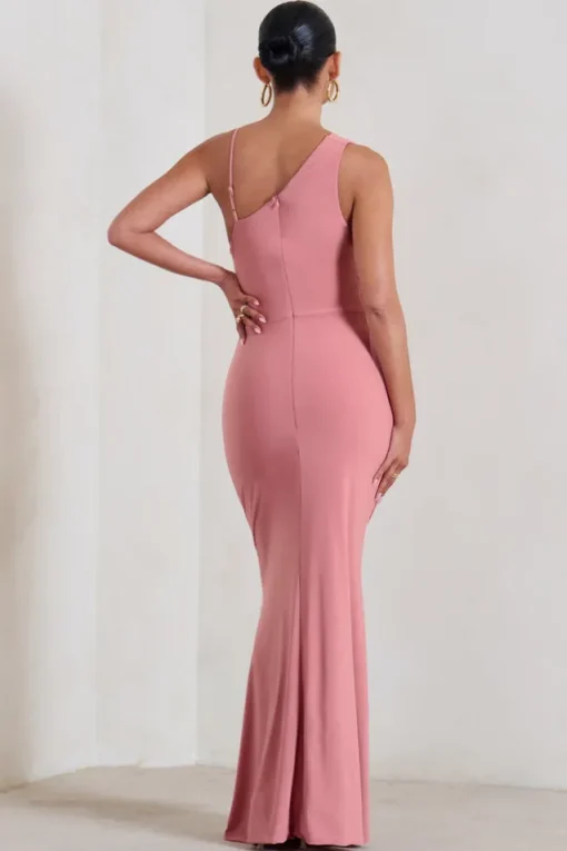Phantasy | Blush Pink Maternity Cowl Neck Maxi Dress