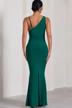 Phantasy | Bottle Green Maternity Cowl Neck Maxi Dress