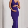 Phantasy | Purple Maternity Cowl Neck Maxi Dress