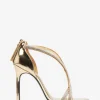 Pluto | Gold Metallic Diamante Heeled Sandals