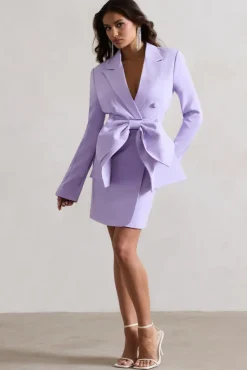 Prized | Lilac Tailored Blazer Dress With Bow