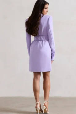 Prized | Lilac Tailored Blazer Dress With Bow