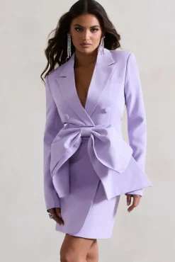 Prized | Lilac Tailored Blazer Dress With Bow