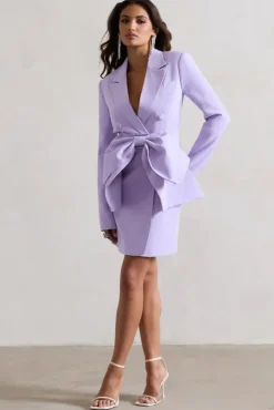 Prized | Lilac Tailored Blazer Dress With Bow