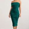 Remember Me | Bottle Green One Shoulder Midi Dress