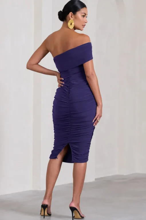 Remember Me | Purple Maternity One Shoulder Midi Dress