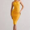 Serendipity | Mango Halter Neck Knot Midi Dress