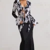 Serita | Black Satin Split Maxi Skirt