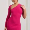 Siren | Hot Pink One Shoulder Bodycon Mini Dress