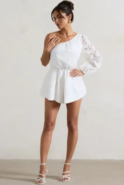 Sonny | White Lace Asymmetric Playsuit