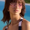 Sorrento | Otra Gold Oversized Pink Tinted Sunglasses