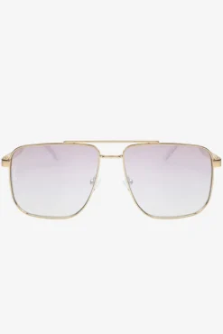 Sorrento | Otra Gold Oversized Pink Tinted Sunglasses