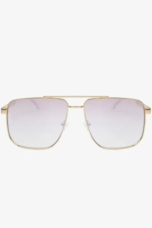 Sorrento | Otra Gold Oversized Pink Tinted Sunglasses