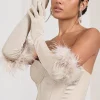 Spicy Signs | Champagne Long-Sleeved Feather Gloves