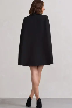 Suri | Black Tailored Cape Blazer Dress
