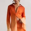 Tahiti | Orange Ombre Flared-Sleeve Shirt