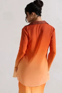 Tahiti | Orange Ombre Flared-Sleeve Shirt