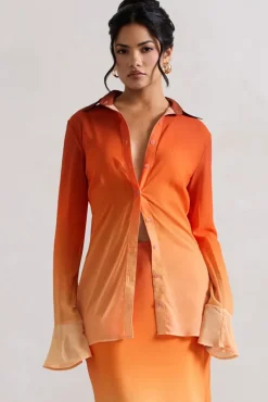 Tahiti | Orange Ombre Flared-Sleeve Shirt