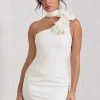 The Party |  White Mini Dress With Ruffled Choker